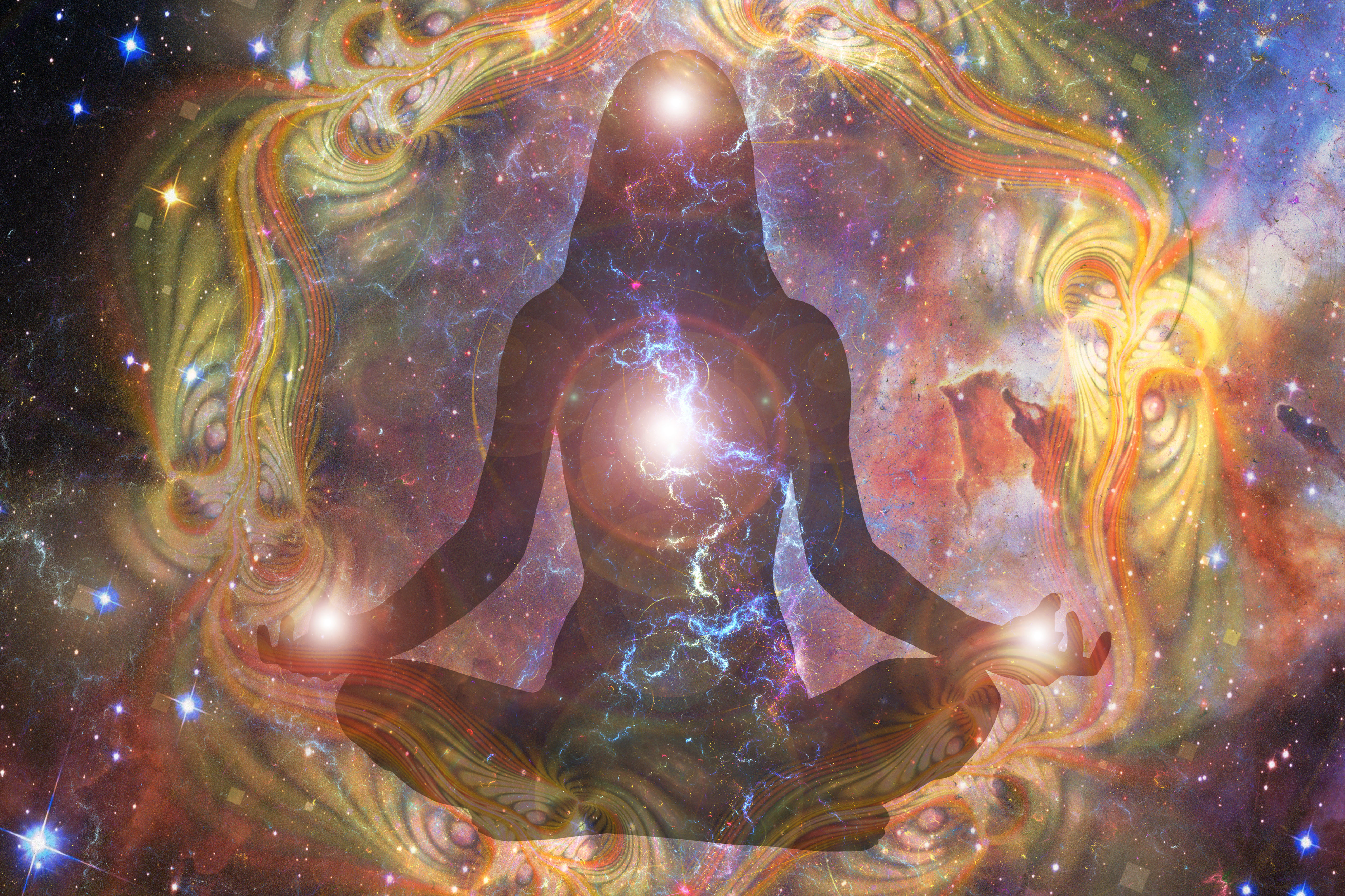 Медитация карма. Гармония Вселенной. Энергия космоса. Энергия человека. Женщина Вселенная.